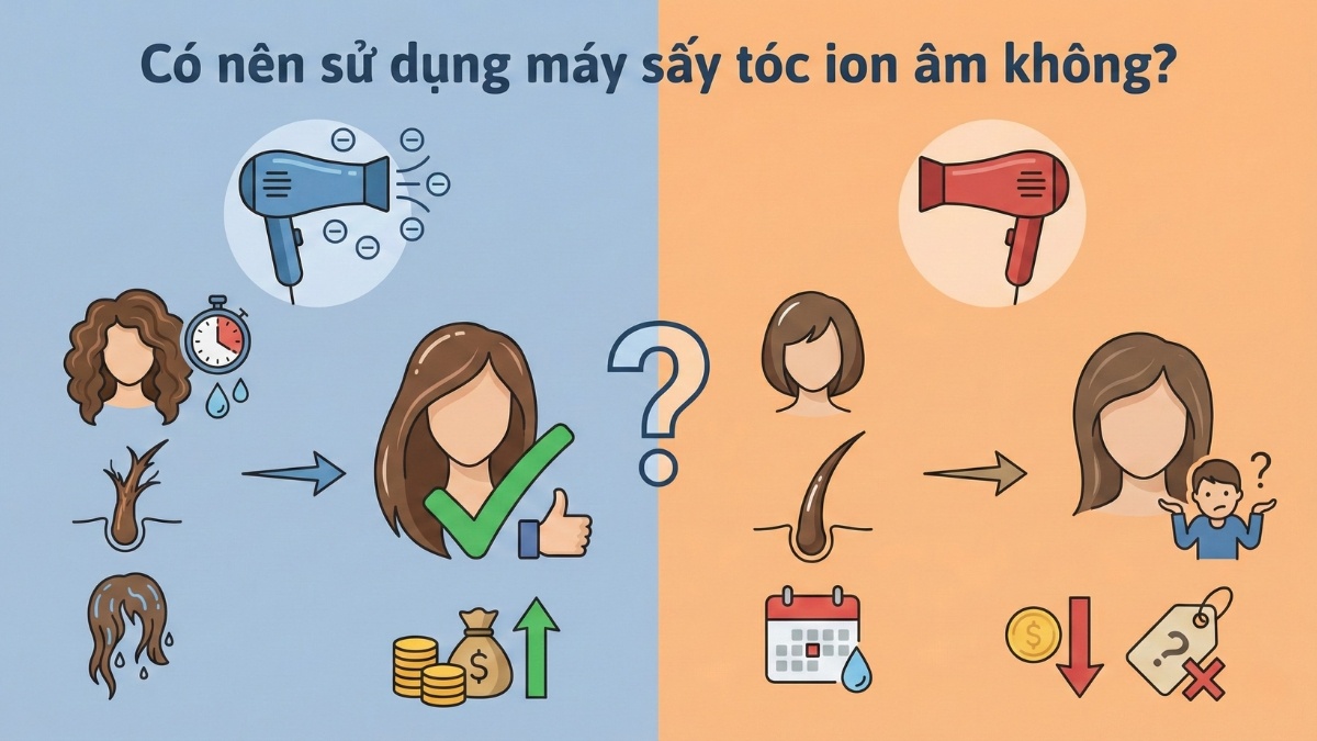 Có nên sử dụng máy sấy tóc ion âm không?