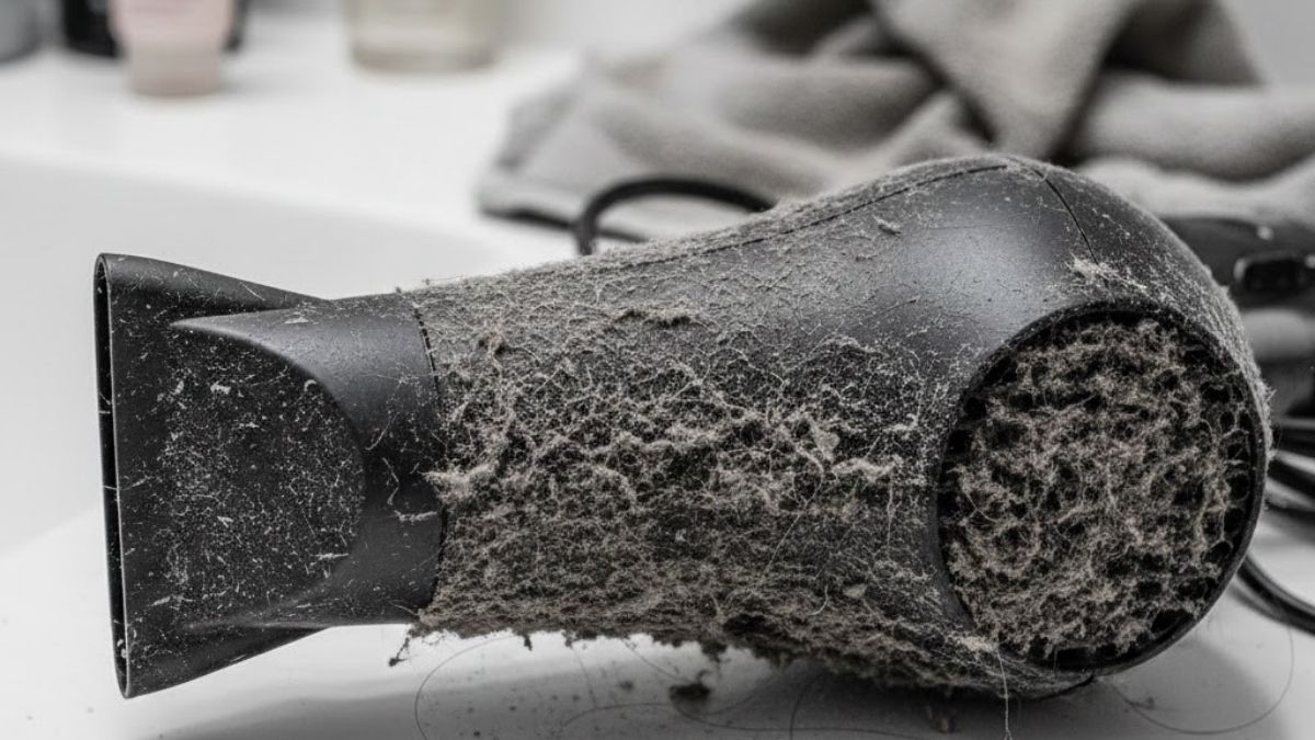 Máy sấy bị bám bụi, tóc, xơ vải