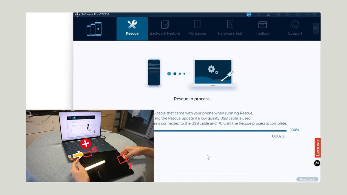 Kết nối máy tính bảng ở chế độ Cứu hộ