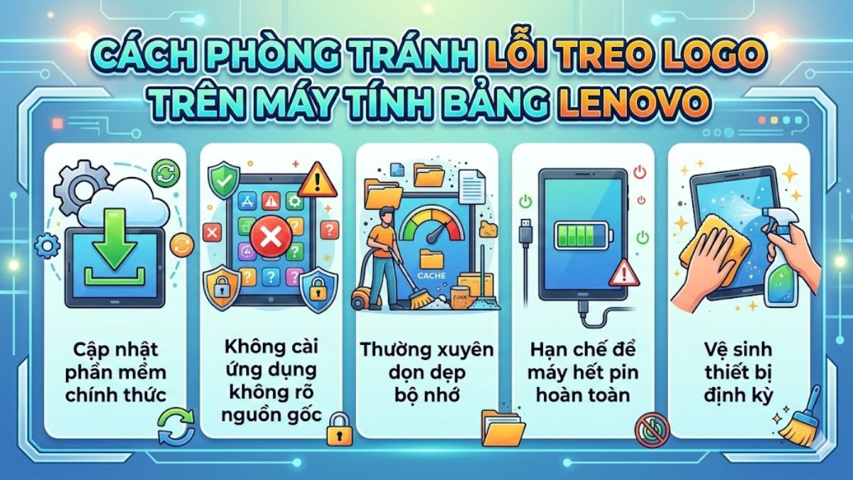 Cách phòng tránh lỗi treo logo trên máy tính bảng Lenovo
