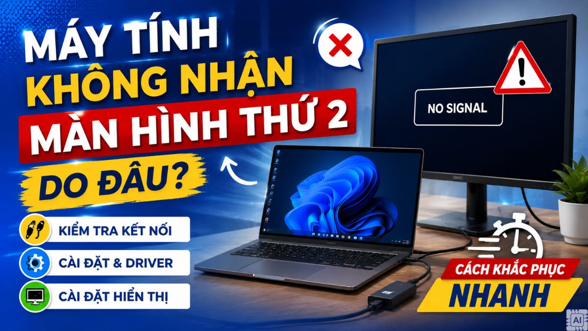 Máy tính không nhận màn hình thứ 2 do đâu? Cách khác phục nhanh
