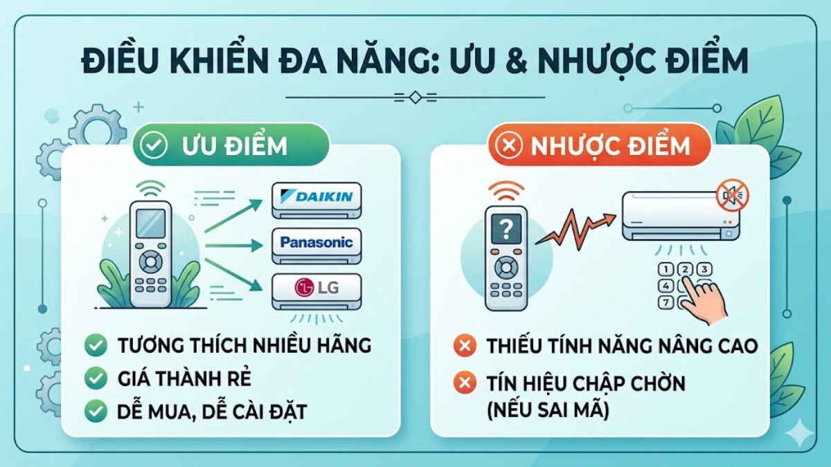 Ưu và nhược điểm mã điều khiển đa năng