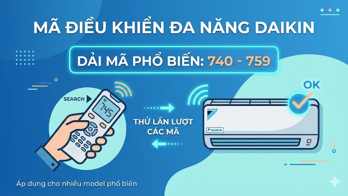 Mã điều khiển đa năng Daikin