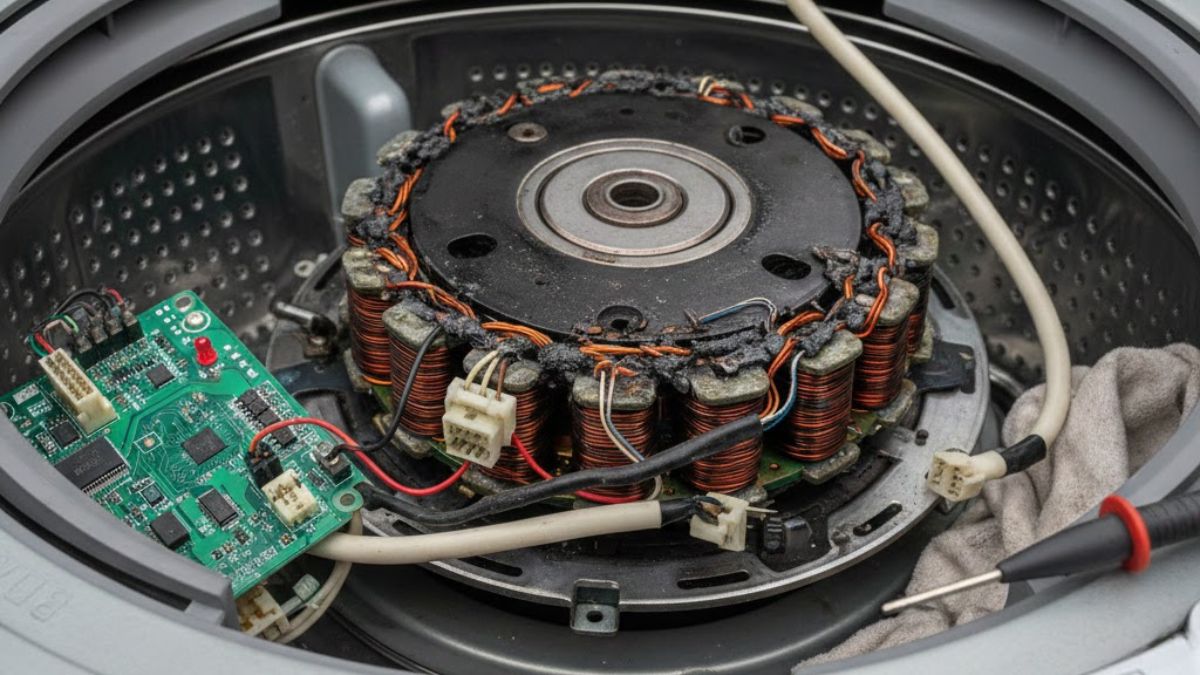 Động cơ máy giặt LG gặp sự cố gây lỗi LE