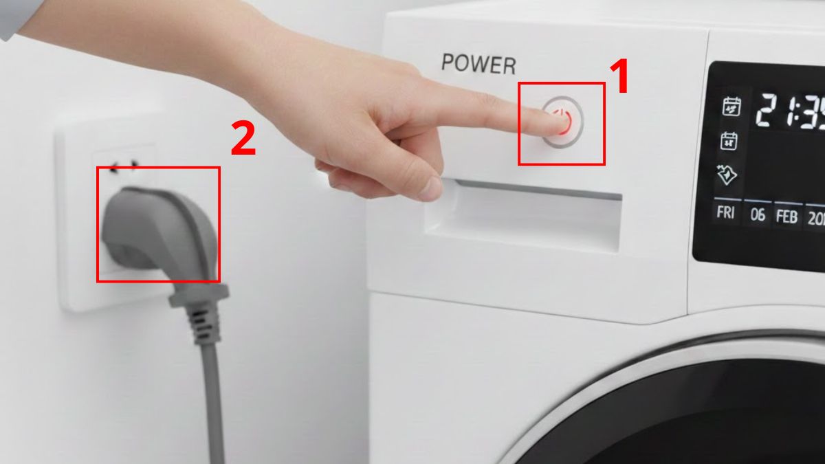 Cách khắc phục lỗi LE máy giặt LG bước 1