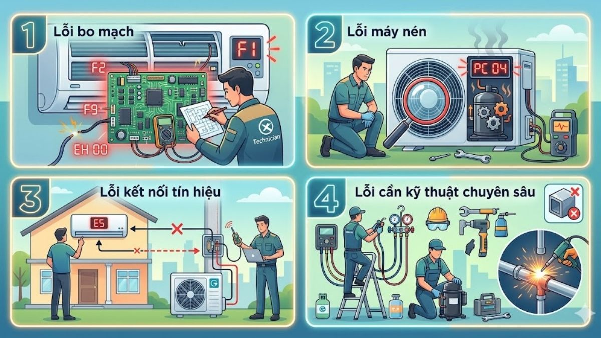 Khi nào cần gọi kỹ thuật viên sửa mã lỗi máy lạnh Casper inverter?