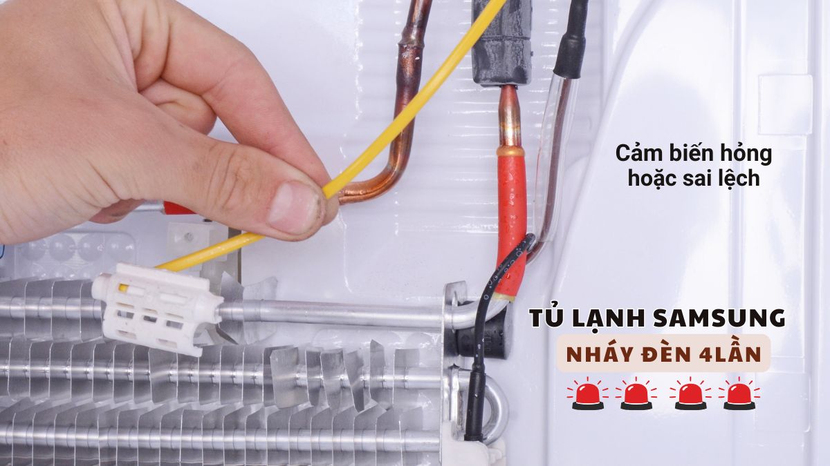 Mã lỗi tủ lạnh Samsung nháy đèn 4 lần
