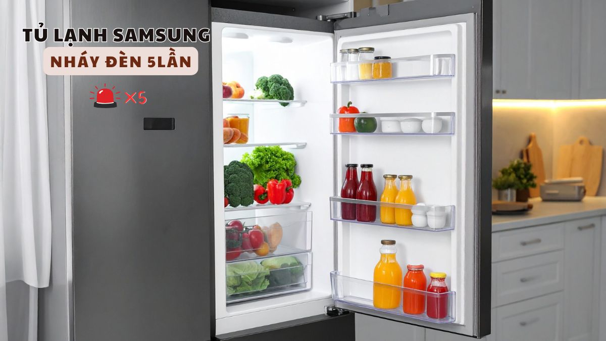 Tủ lạnh Samsung nháy đèn 5 lần