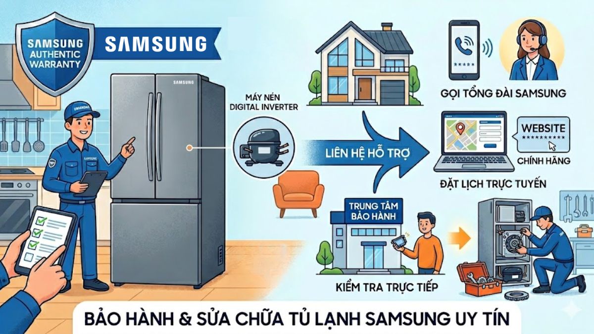 Bảo hành và sửa chữa tủ lạnh Samsung