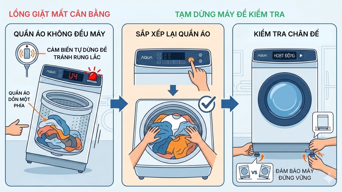 Lồng giặt mất cân bằng