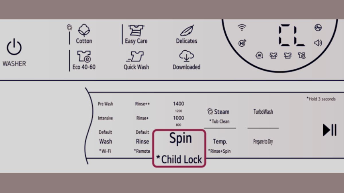 Mở khóa trẻ em máy giặt LG cửa ngang