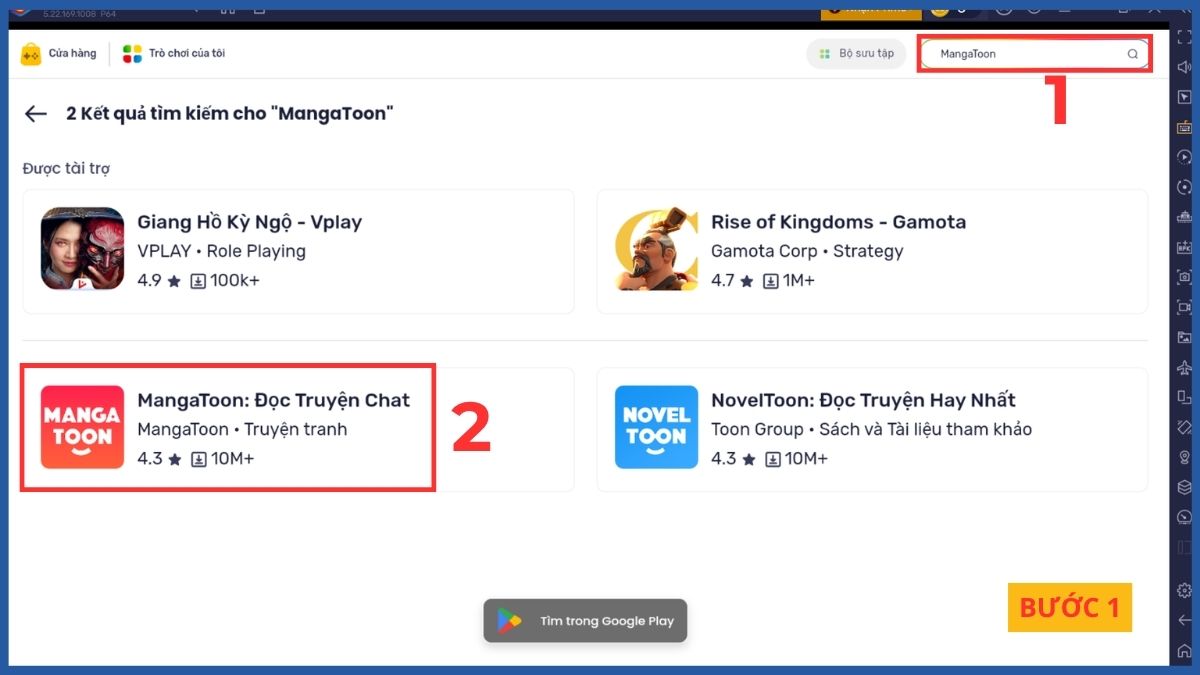 Cách cài MangaToon trong BlueStacks
