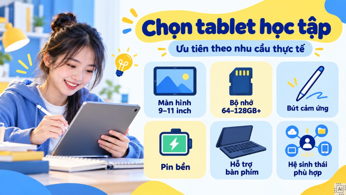 Tiêu chí ưu tiên khi chọn máy tính bảng 