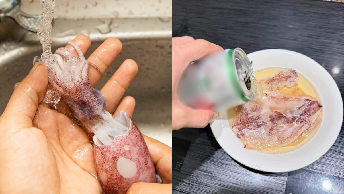 Các bước chế biến và nướng mực