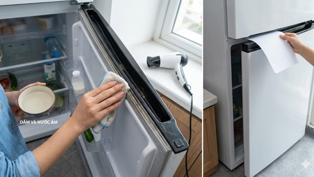 Kiểm tra và vệ sinh gioăng cửa tủ lạnh