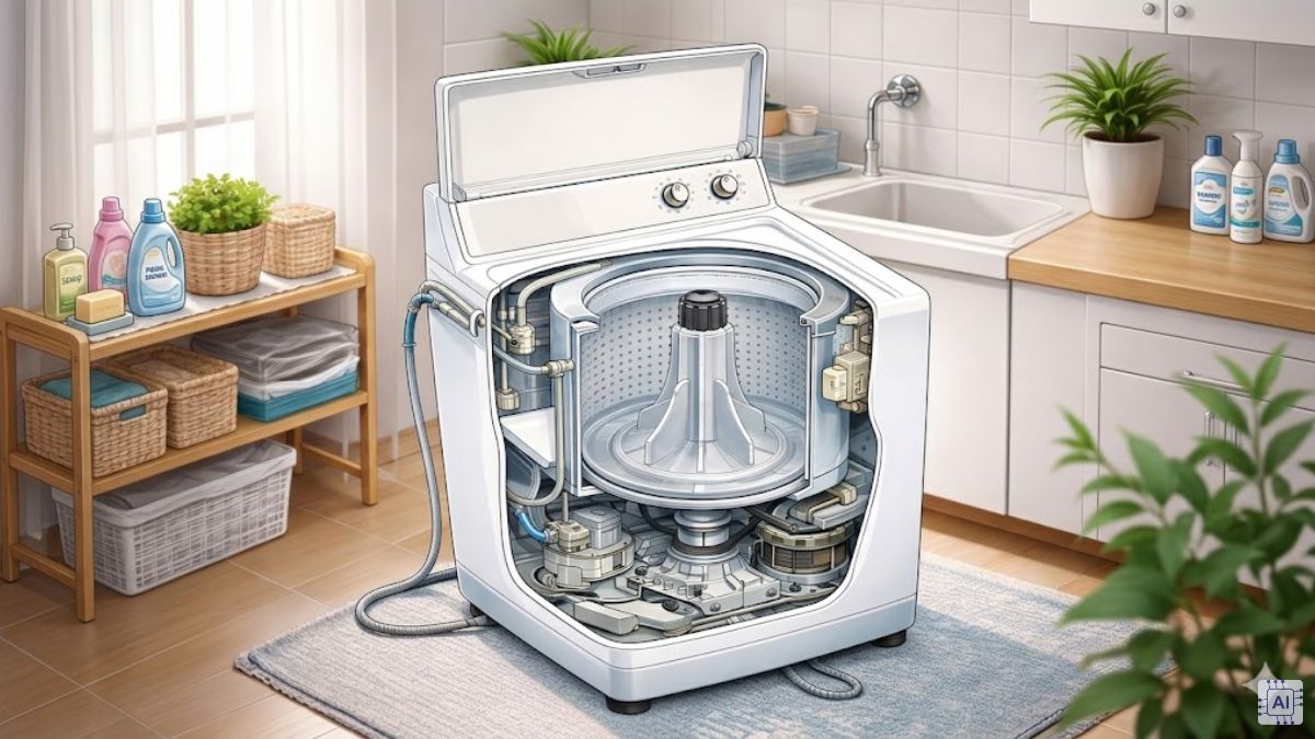 Cấu tạo máy giặt cửa trên