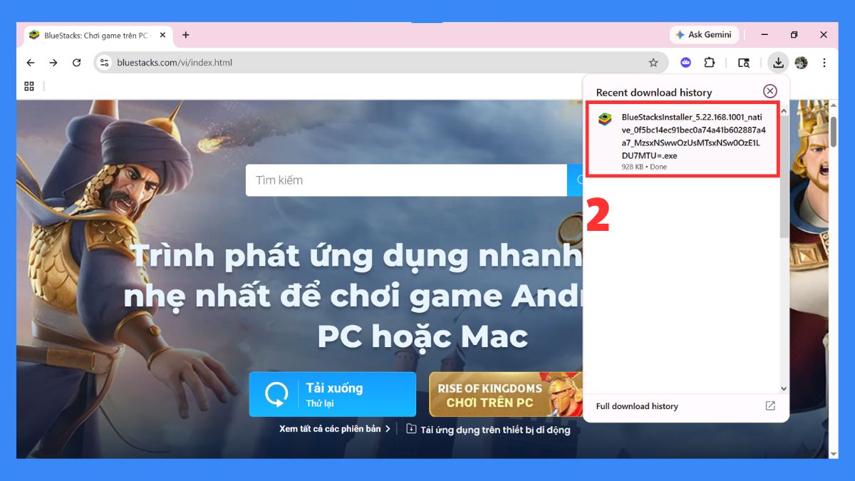 Nhấn chọn file .exe vừa tải để chạy trình cài đặt