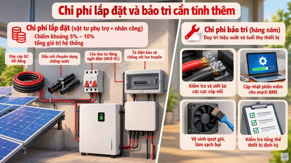 Chi phí lắp đặt và bảo trì