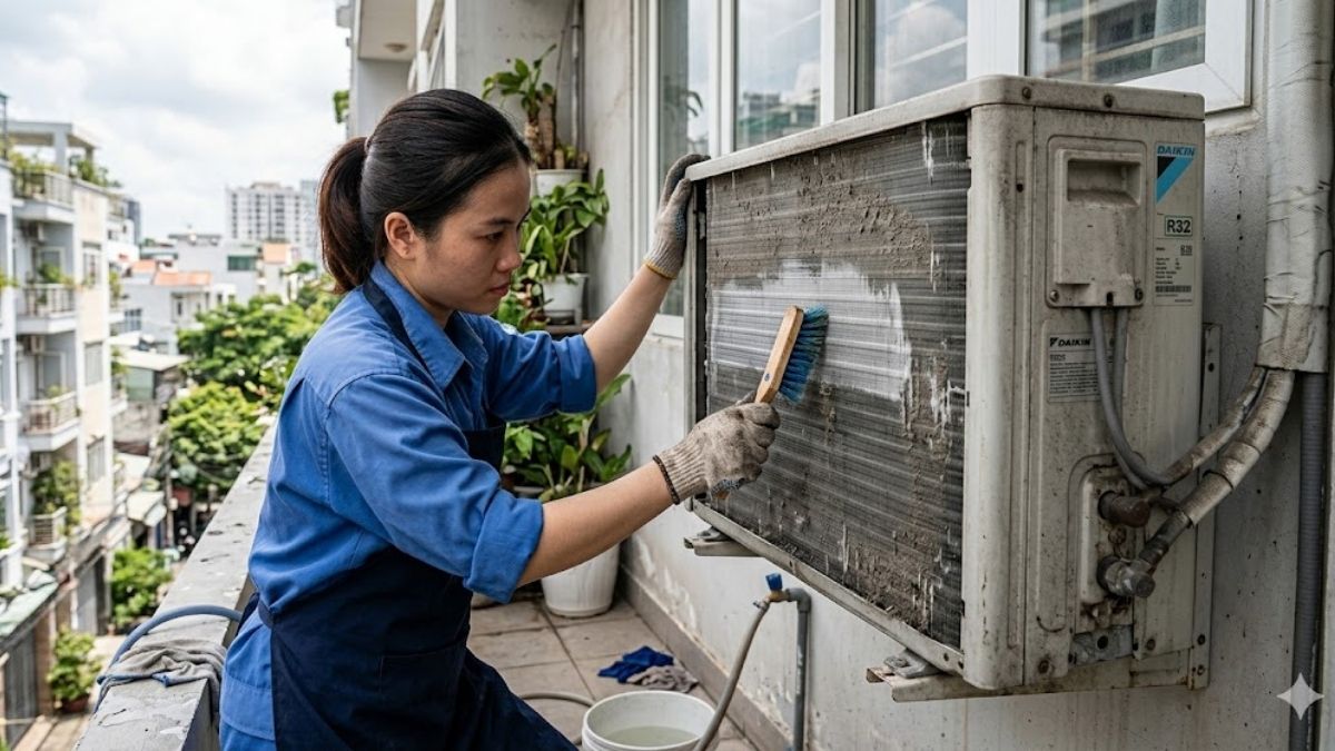 Lau sạch dàn tản nhiệt