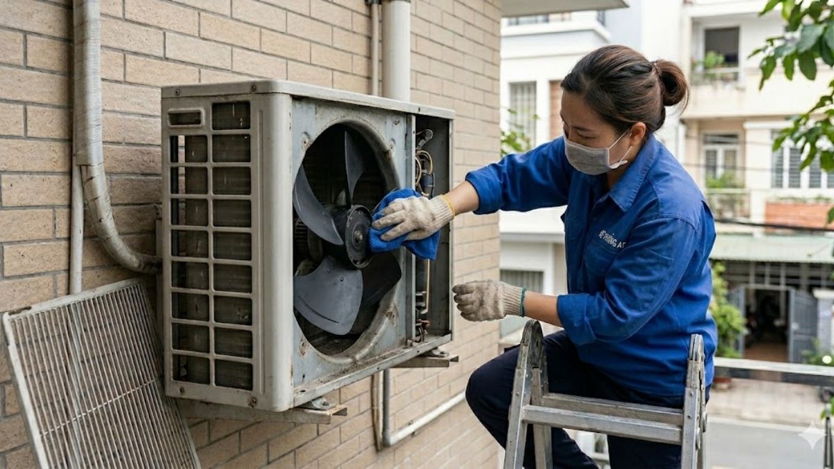 Lau cánh quạt của cục nóng