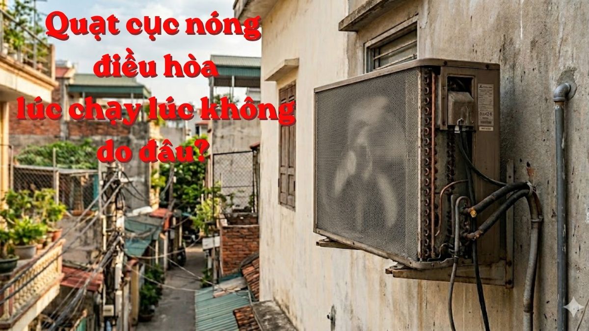 Quạt cục nóng điều hòa lúc chạy lúc không do đâu?