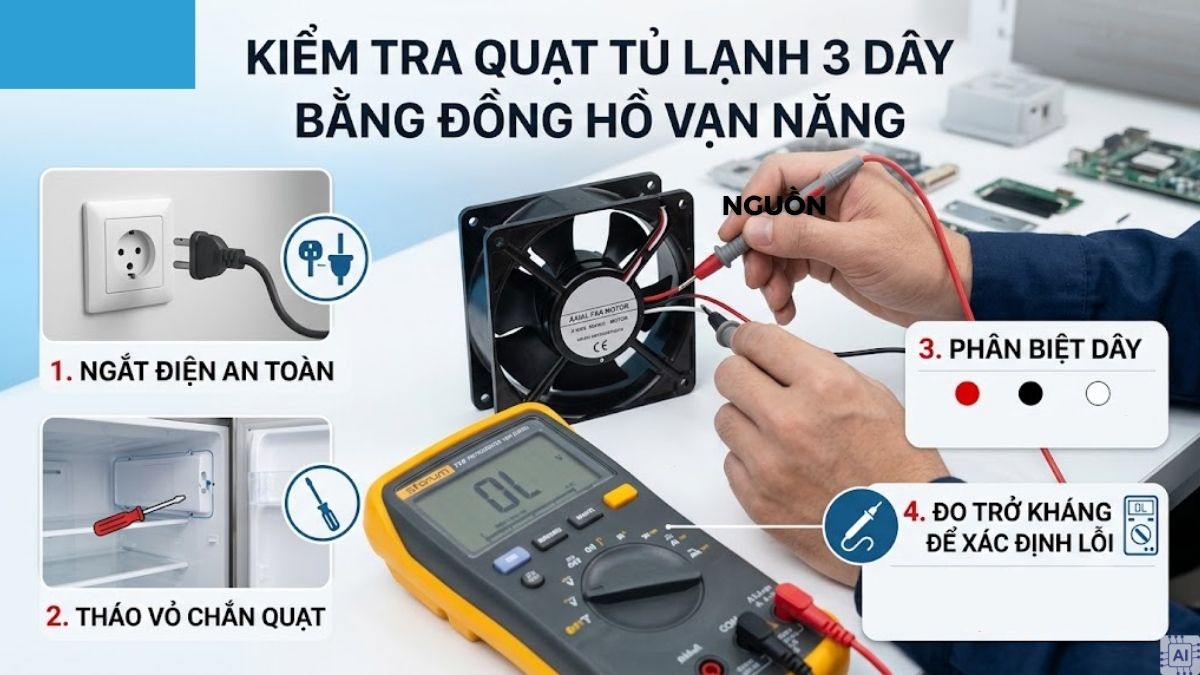 Cách kiểm tra quạt gió ngăn mát tủ lạnh tại nhà