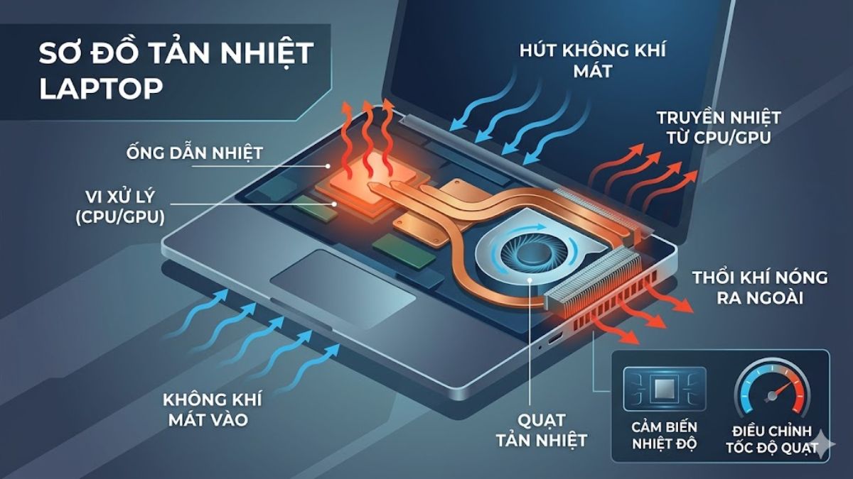 Quạt tản nhiệt laptop hoạt động như thế nào?