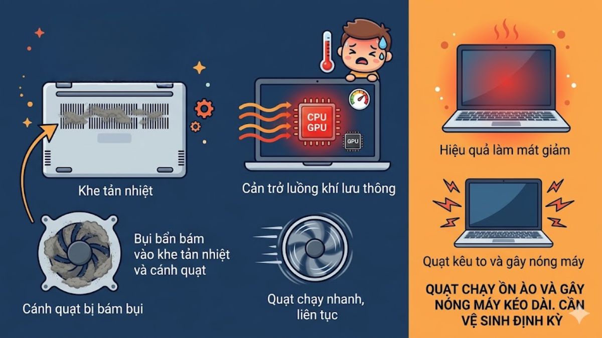 Tại sao quạt tản nhiệt lúc chạy lúc không hoặc hoạt động liên tục?