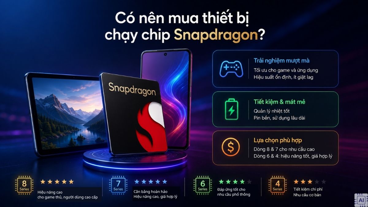 Có nên mua thiết bị chạy chip Snapdragon?