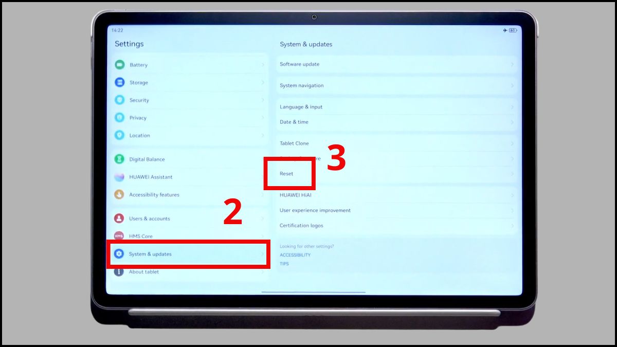 Chọn mục System & updates 