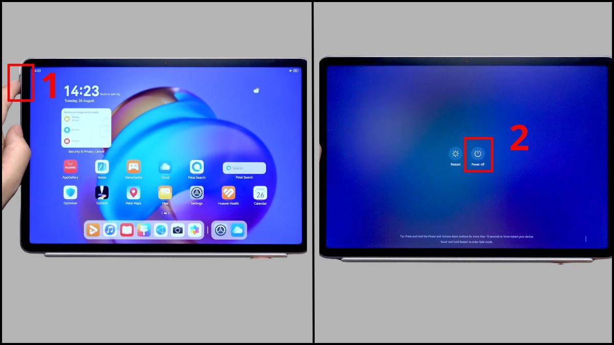 Reset máy tính bảng Huawei bằng phím cứng