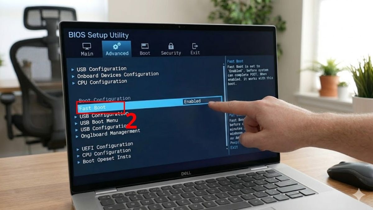 Tìm Fast Boot trên màn hình