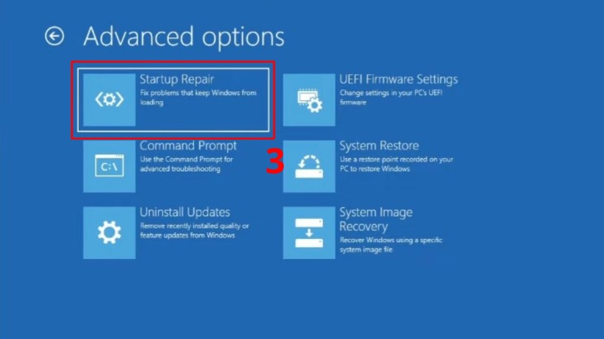 Chọn Startup Repair