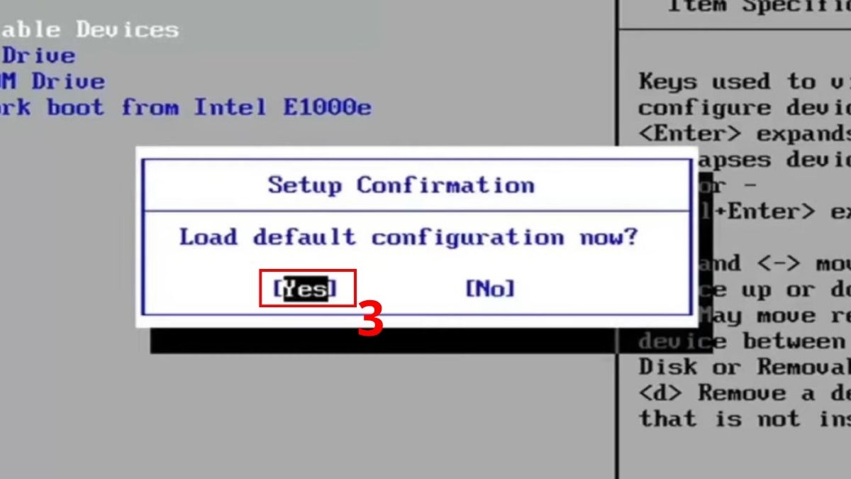 Chọn Yes để xác nhận.