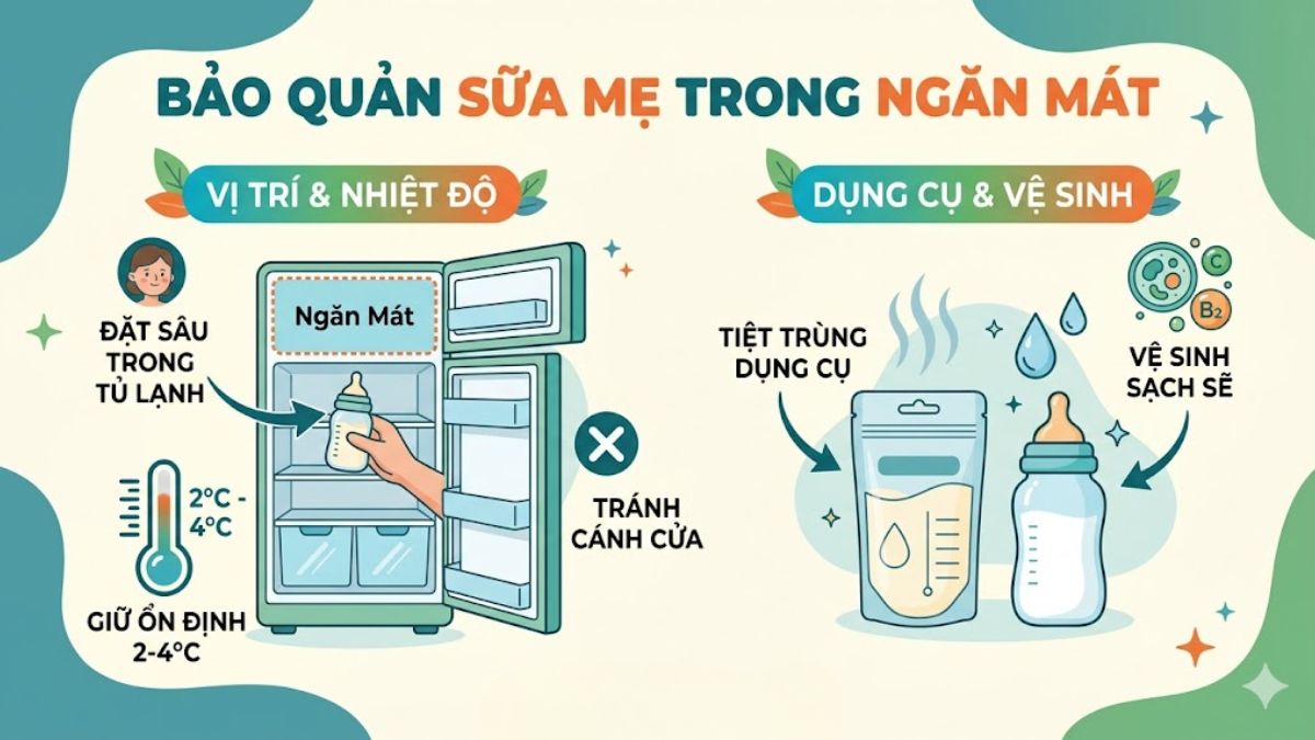Bảo quản sữa mẹ trong ngăn mát hiệu quả