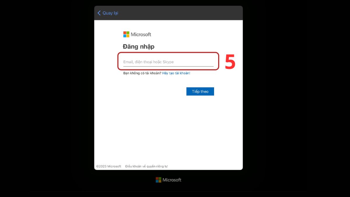 Đăng nhập ứng dụng