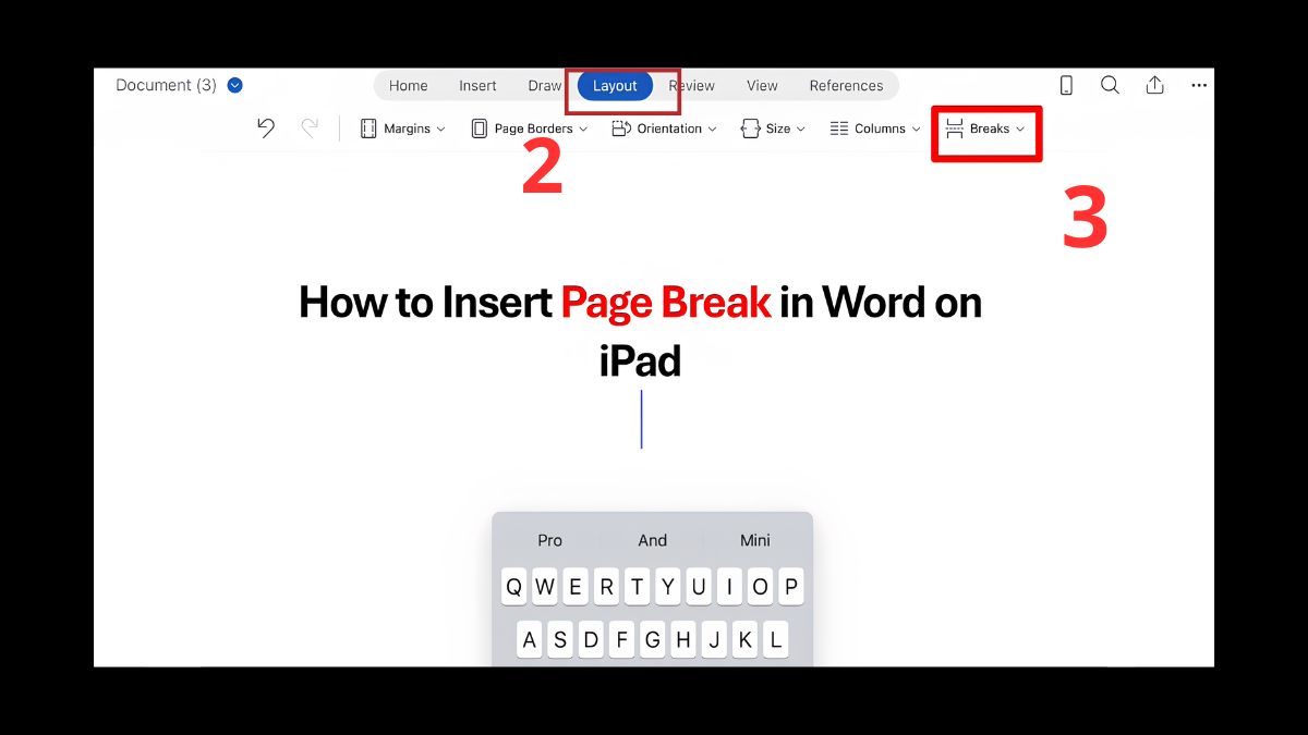 Chọn Bố cục (Layout) trên thanh công cụ