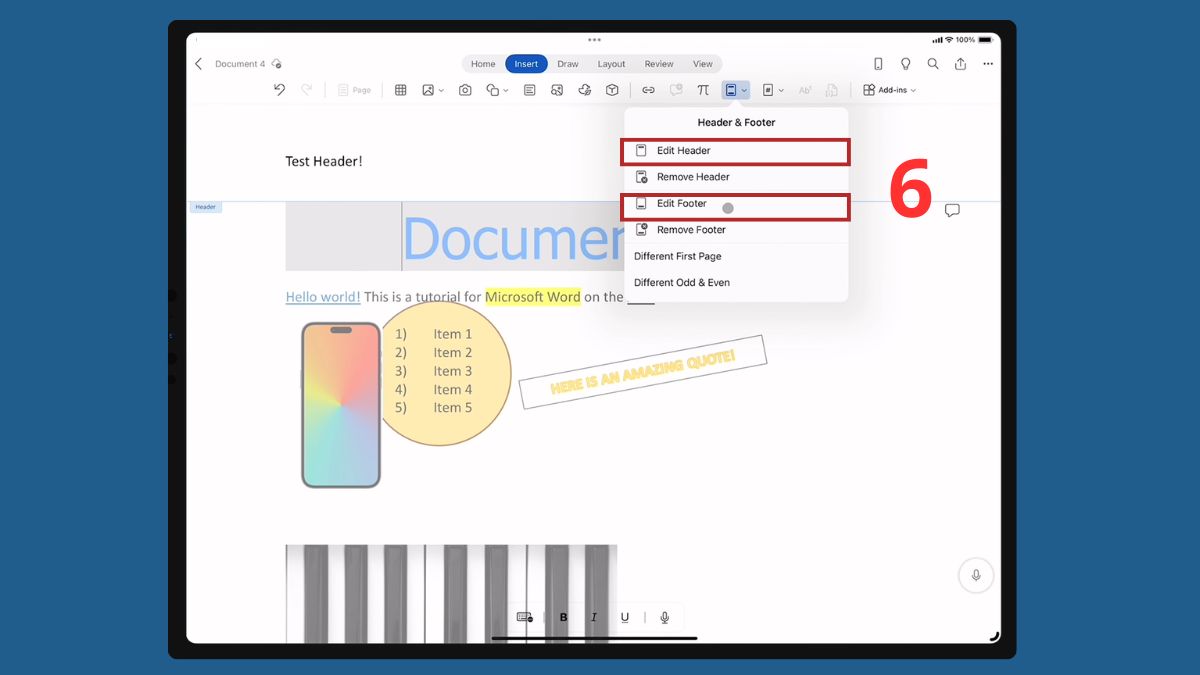 Tùy chỉnh chân trang trong word
