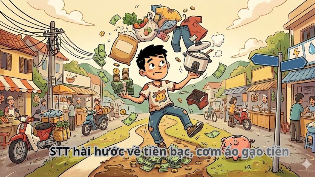 STT hài hước về tiền bạc, cơm áo gạo tiền