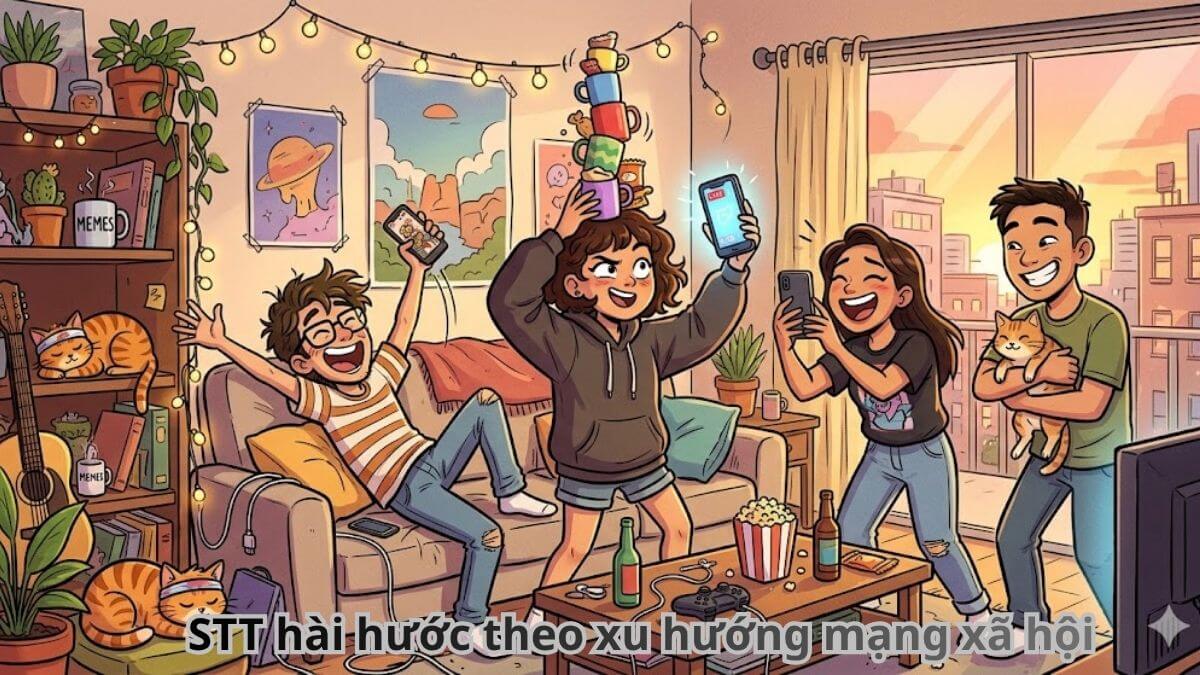 STT hài hước theo xu hướng mạng xã hội