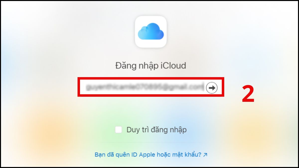 Đăng nhập iCloud