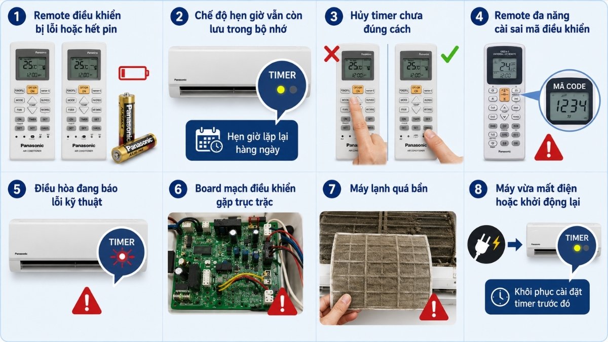 Các nguyên nhân phổ biến khiến không tắt được chế độ timer