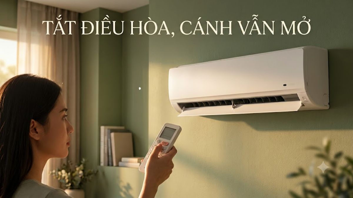 Hiện tượng tắt điều hòa mà cánh vẫn mở là gì?