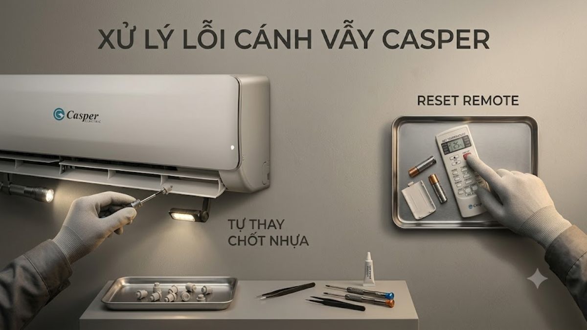 Cách xử lý lỗi cánh vẫy trên điều hòa Casper
