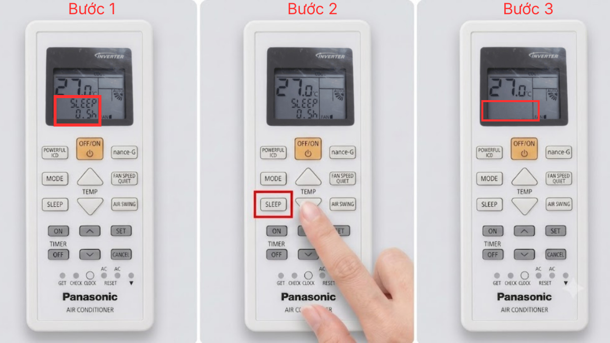 Cách tắt chế độ Sleep trên điều hòa Panasonic