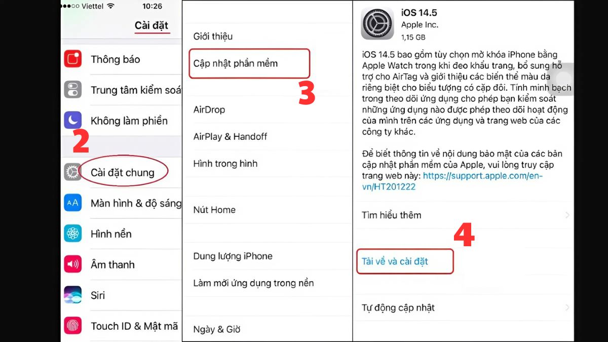 Chọn vào Cập nhật phần mềm