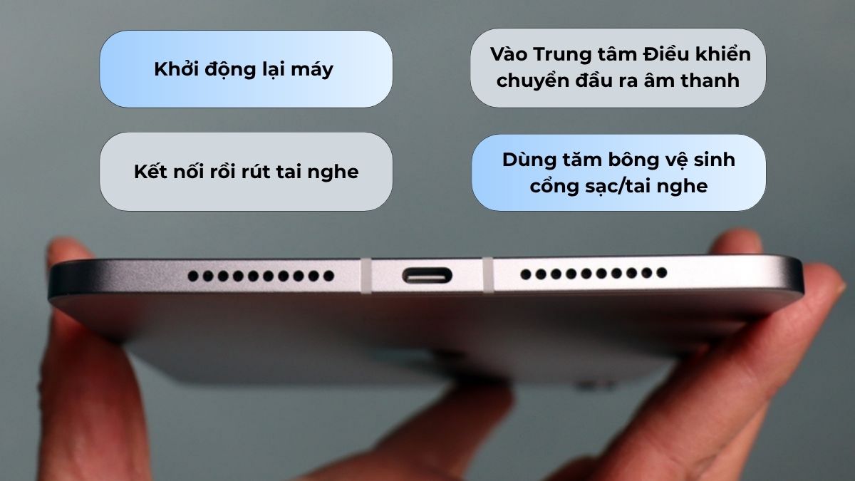 Cách chuyển chế độ tai nghe sang loa ngoài iPad