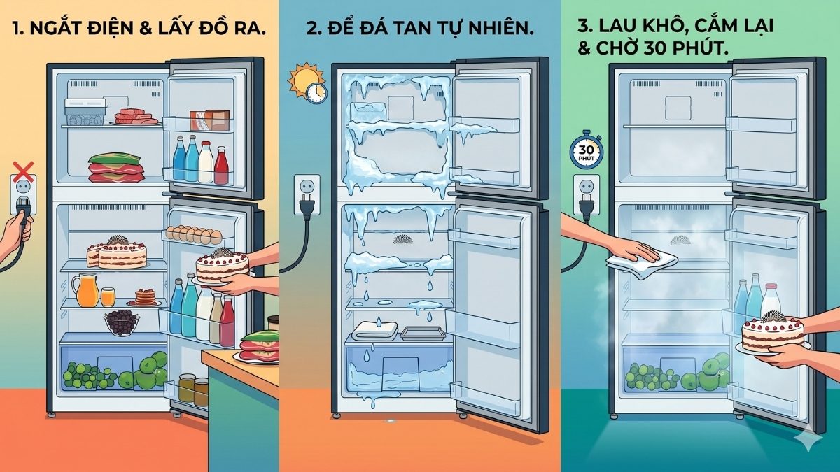 Xả tuyết khi tủ bị đóng băng