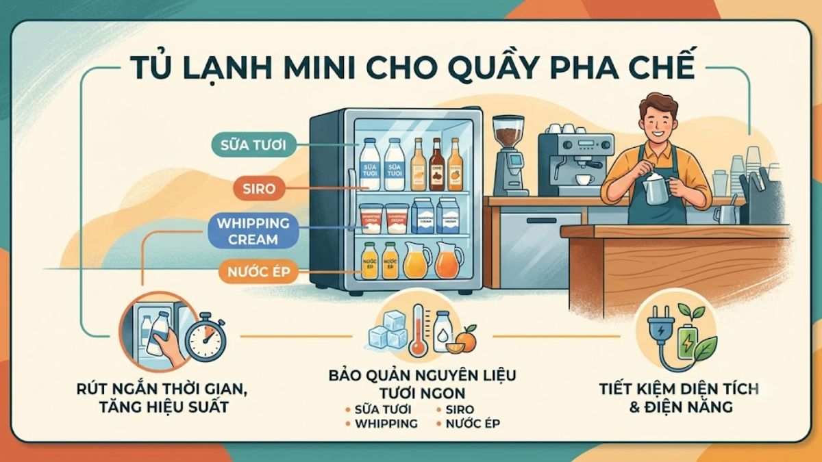 Tủ lạnh mini cho quầy pha chế