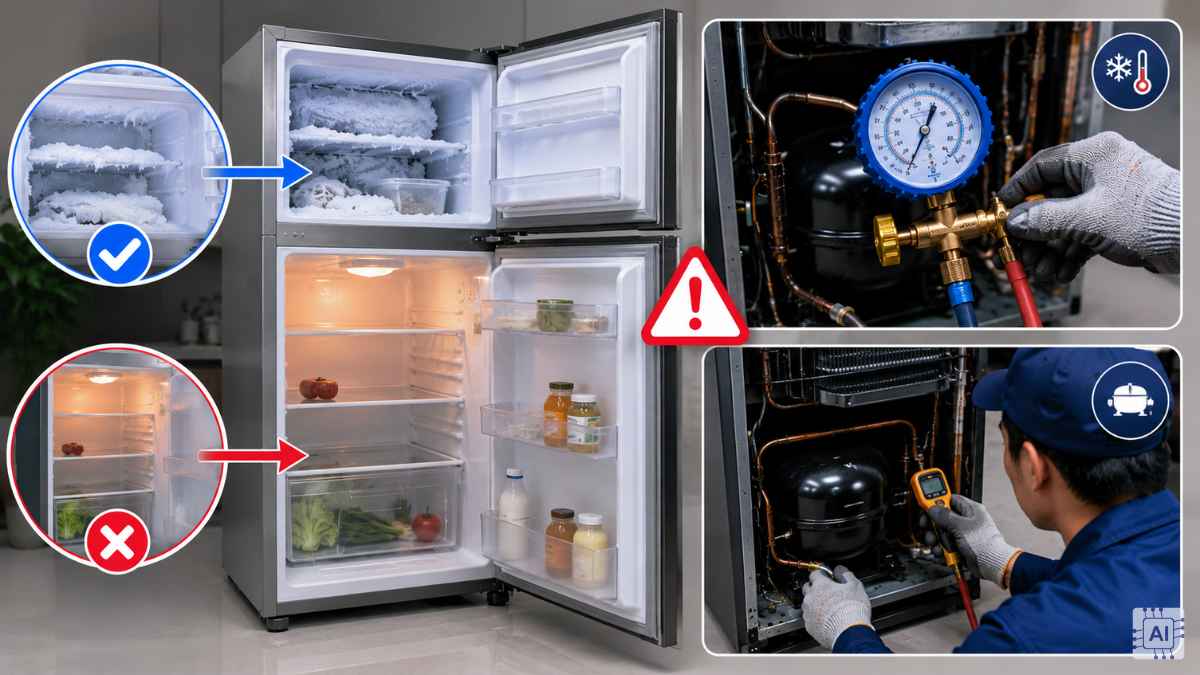 Tủ lạnh thiếu gas lạnh hoặc block máy nén yếu